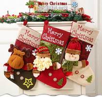 Christmas Socks Gift Bag Party Arrangement Decorated Pendants Kindergarten Children Confectionery Gift Bags Elk Deer