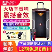 American Manlong Outdoor Audio 18-inch high-power wireless microphone K song Bluetooth lever mobile square dance speaker
