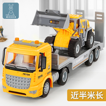 Children bulldozer forklift Excavator Transporter engineering simulation model flatbed trailer boy set toy