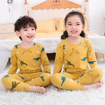 Childrens pajamas spring and autumn cotton boys spring clothes girls boys and girls baby home clothes children thin underwear full