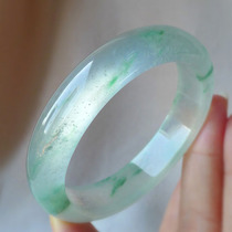 Natural jadeite bracelet ice floating flower Sun Green a goods original stone women Spring belt color violet jade bracelet