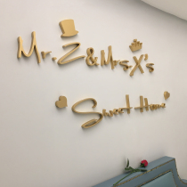 Couple's Name Nordic Luxury 3d Three-dimensional Letter Wall Sticker Wedding Room Layout Restaurant Bedroom Backwall Decoration