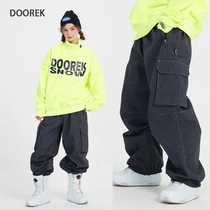 DoOREK 22 new waterproof and loose wind - proof outdoor male and female ski jeans