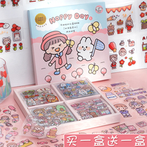 PET Handbill Sticker suit 100 WATERPROOF AND NO MARK HAND TENT STICKER DECORATION SMALL PATTERN CARTOON CREAM RABBIT CUTE LITTLE GIRL STICK CUP HELMET PHONE WATER GLASS DIY STICKER CHARACTERS INS