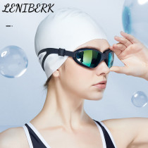 LENIBERK new goggles female male sports equipment diving myopia waterproof anti-fog HD electroplated swimming glasses