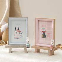 ins Wind 6 inch cartoon small photo frame painting warm heart setting table painting bedroom desktop decoration decoration student gift commemorative photo