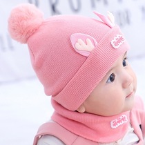 Baby hat autumn and winter cute super cute 0 Winter 3-6 months male baby female newborn 1 wool knitted hat 2 years old