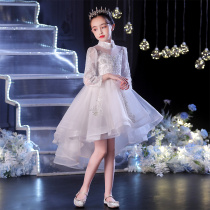 Childrens host piano performance clothes summer girls high-end dress puffy gauze girl foreign birthday princess dress