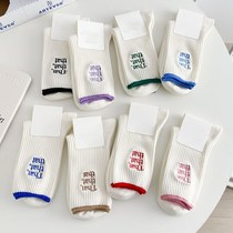 White Sox children Spring and autumn Winter in the middle of the season Sox Chains Chaonets Red outside wearing white pure cotton heaps stockings stockings stockings stockings stockings stockings