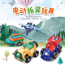 Child Demolition Assembly Train Aircraft Steamship Car Puzzle Hands-on Ability Screwscrews Electric Toy Car Boy