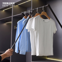 Top wardrobe lifting clothes rack hanger pull-down wardrobe rod telescopic rod cloakroom lifting clothes hanger