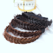 Handmade Fishbone Braided Hair Bands 2022 New Matte Silk Braided Headband Simulation Braided Natural Hair Accessory False Braid