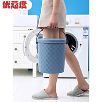 Bath bucket portable can sit small plastic thick home fishing basket car wash bin kindergarten storage bucket stool with lid