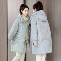 Pregnant women winter down jacket outside wearing cotton clothes loose belly cover cotton jacket bread clothing long cotton coat pregnant women coat