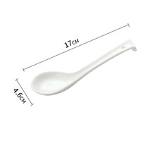 Creative ceramic long handle solid color spoon Korean home drink soup spoon long spoon spoon