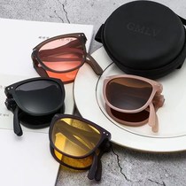Charred down the same folding sunglasses female anti-UV 2021 new polarized sunglasses female tide portable sunglasses