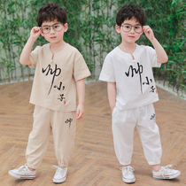 Boy Hanfu Summer China Wind Ancient Clothes Children Donts Suit All Year Old Handsome Mens Baby National Clothing Cotton Linen