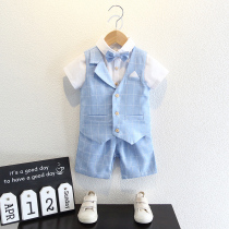 Childrens suit Boy summer dress Baby year-old dress Handsome suit Little boy wedding British performance suit suit