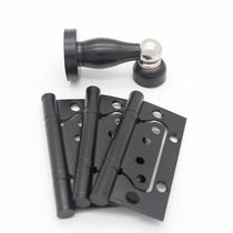 New hinge mother door stopper plus stainless steel three-piece set household black loose-leaf 1 hardware accessories engineering set