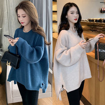 Sweater womens autumn and winter loose wear 2021 new foreign style big fat sister slim lazy sweater top