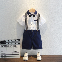 Boys suit Summer 1 Presenter Short Sleeve birthday dress Baby Wedding suit Childrens performance suit 2 Childrens suits
