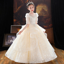 Childrens dress Princess dress Summer Girl high-end catwalk flower girl puffy gauze host foreign piano costume