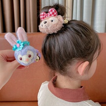 Star Dailu hair rope cute cartoon rabbit head rope autumn and winter girls hair ring baby plush hair rubber band hair accessories