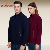 True colour high collar Long sleeves warm blouse with four layers thickened 100% cotton wool padded casual sports cardiovert