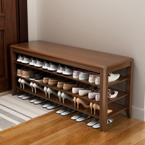 Shoe rack narrow door solid wood shoe cabinet simple household economy multi-layer indoor good-looking space saving large capacity