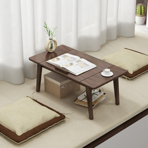 Floating window small table bedroom sitting ground household window sill tatami tea table Japanese creative low table solid wood folding kang table