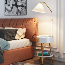 ins Net red Nordic living room sofa coffee table floor lamp bedroom bedside table solid wood drawer integrated table lamp