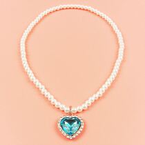 Childrens necklace female Princess Crystal Pearl little girl jewelry gemstone baby different decorative pendant pendant accessories