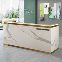 Front desk Reception desk Simple modern imitation marble desk Company welcome desk Creative hotel bar Clothing store