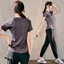 High-end yoga clothing womens autumn sports suit plus size gym running professional sportswear thin fashion quick-drying clothes