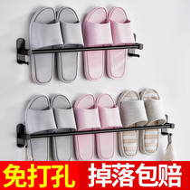 Bathroom slippers wall hanging punch toilet towel shelf wall to hold asphalt shoe frame