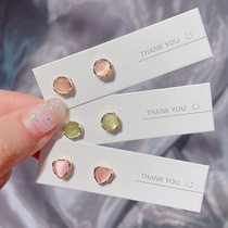 Explosive opal simple temperament 925 sterling silver earrings Korean version of four-leaf clover love fashion female earrings earrings