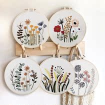 1 Set Flowers Needle Embroidery Kit for Beginners Hand Craft