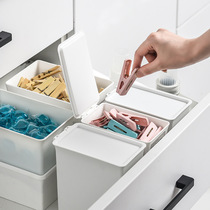 Japanese washing powder storage box with lid drawer type cabinet partition box flip top table trash can debris finishing box