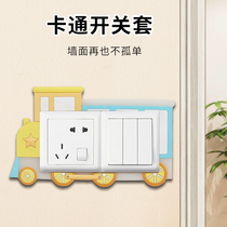 Switch frame cover decorative wall stickers household socket panel shielding anti-dirty beautification Cartoon creative switch protective cover