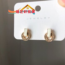 S925 Silver Needle Temperament Lady Ear Jewelry Small Imperial Sister Fan Earrings Fashion Simple Geometric Short Earrings 2190