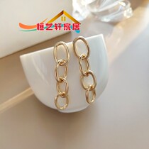 S925 silver needle personality chain tassel stud earrings fashion simple long earrings exaggerated trendy ins wind earrings 661