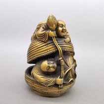 Antique Miscellaneous and Erxian Money Pot Copper Retro Home Accessories Statue Bronze Statue Ornaments