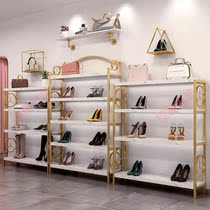 Shoe store shoe rack display stand solid wood floor-standing shoe rack bag display cabinet childrens shoes shop effect Picture