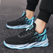 Official website flagship store summer breathable mesh flying woven sports men's shoes casual youth running tide shoes Joker mesh shoes
