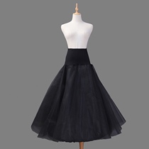 Single-loop elastic waist A-line skirt skirt wedding dress with 1 circle two-layer organza petticoat foreign trade black skirt