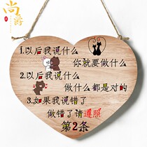 Creative Family Rules Listing Couple Bedroom Hanging Door Pendant House Door Wife Always Right Decoration Listing