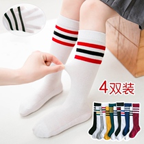 Childrens socks spring summer thin baby white stockings boys football socks girls Middle tube mesh socks