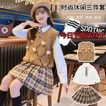 Girl Spring Dress Dress Dress Children Princess Dresses Jk Uniform Suit Academy Wind Big Boy Dress Girl Ocean Gas Summer