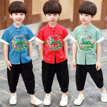 Boys Hanfu Childrens summer national clothing Young master clothing Childrens clothing Boys baby Chinese style Tang clothing thin summer clothing