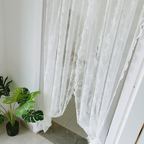 ins Net red Nordic lace curtain wave bedroom curtain yarn partition White windshield Water windscreen pastoral-free
